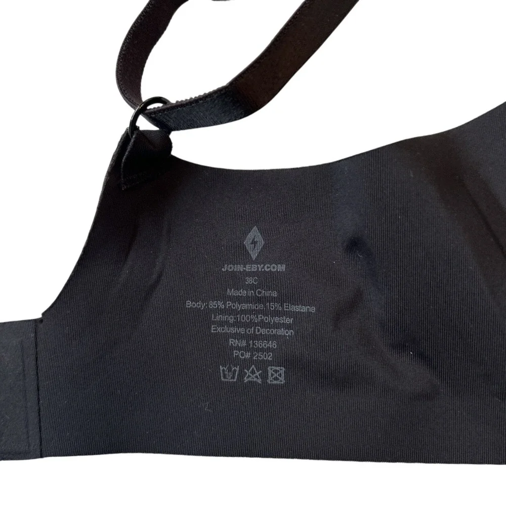 Eby Bra 38C Women's Black‎ Pain-Free T-Shirt Bra 3D Precision Bra Wireless